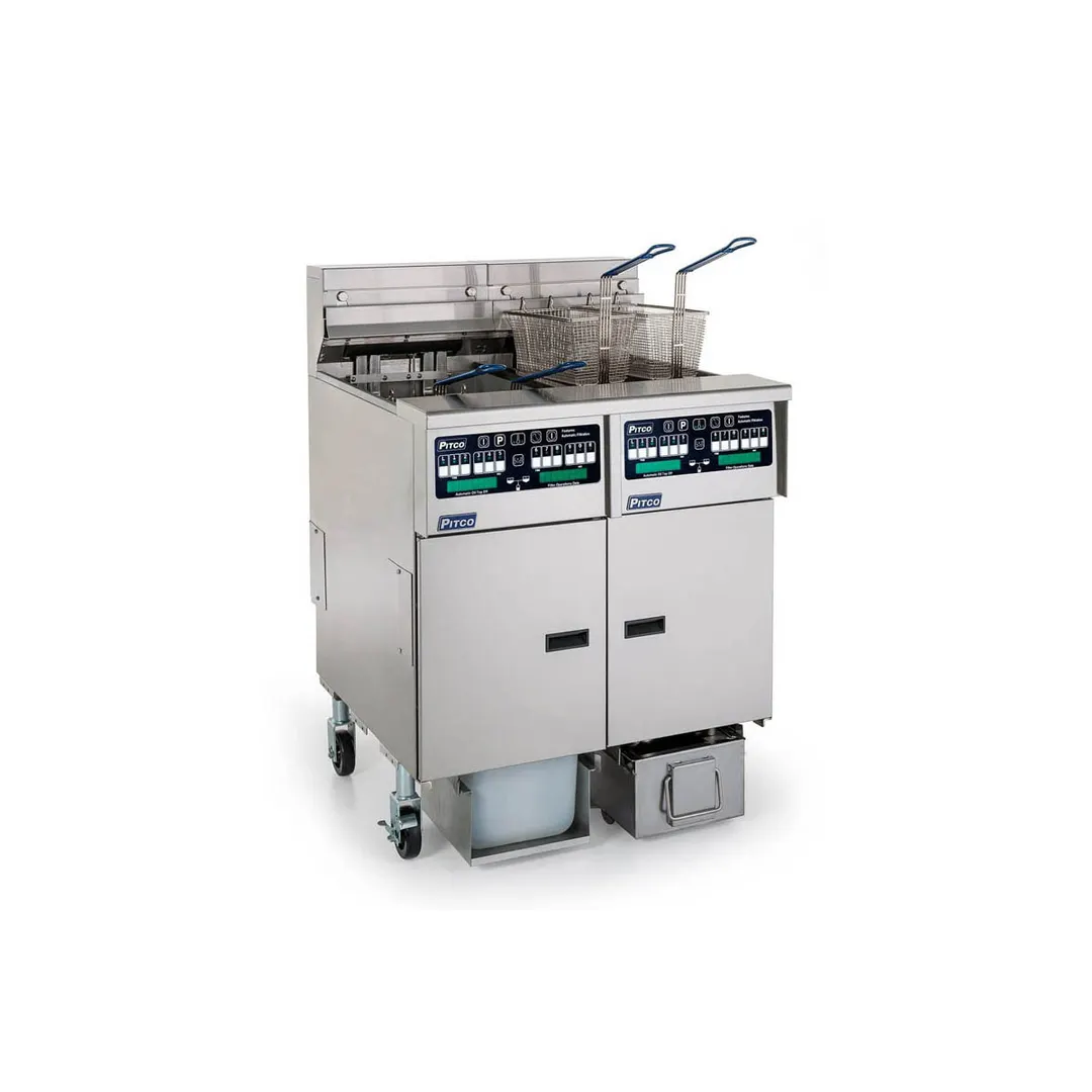 Pitco SSHLV14C/184/FD Multiple Battery Gas Fryer w/ (1) 32-lb & (1) 42-lb Frypots, Filter Drawer System