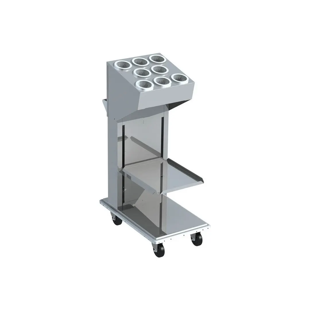 Piper Products 2ATCA-ST-OSW8 Tray & Silverware Dispenser w/ (8) Hole Silverware Holder 