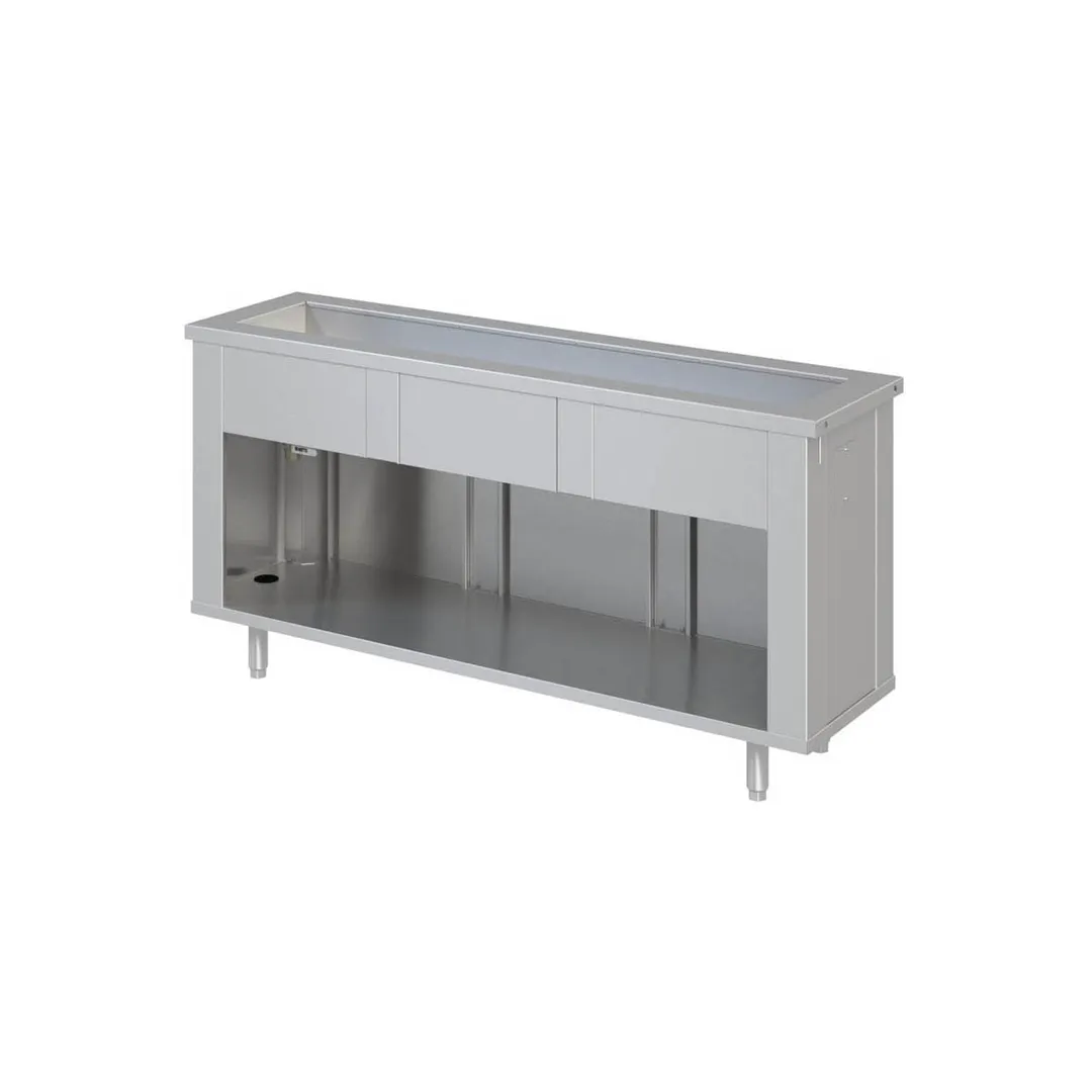Piper Products 3-CISL 72" Elite 500 Slimline Cold Food Unit, Ice-Cooled, (3) 12" x 20" Pan Capacity