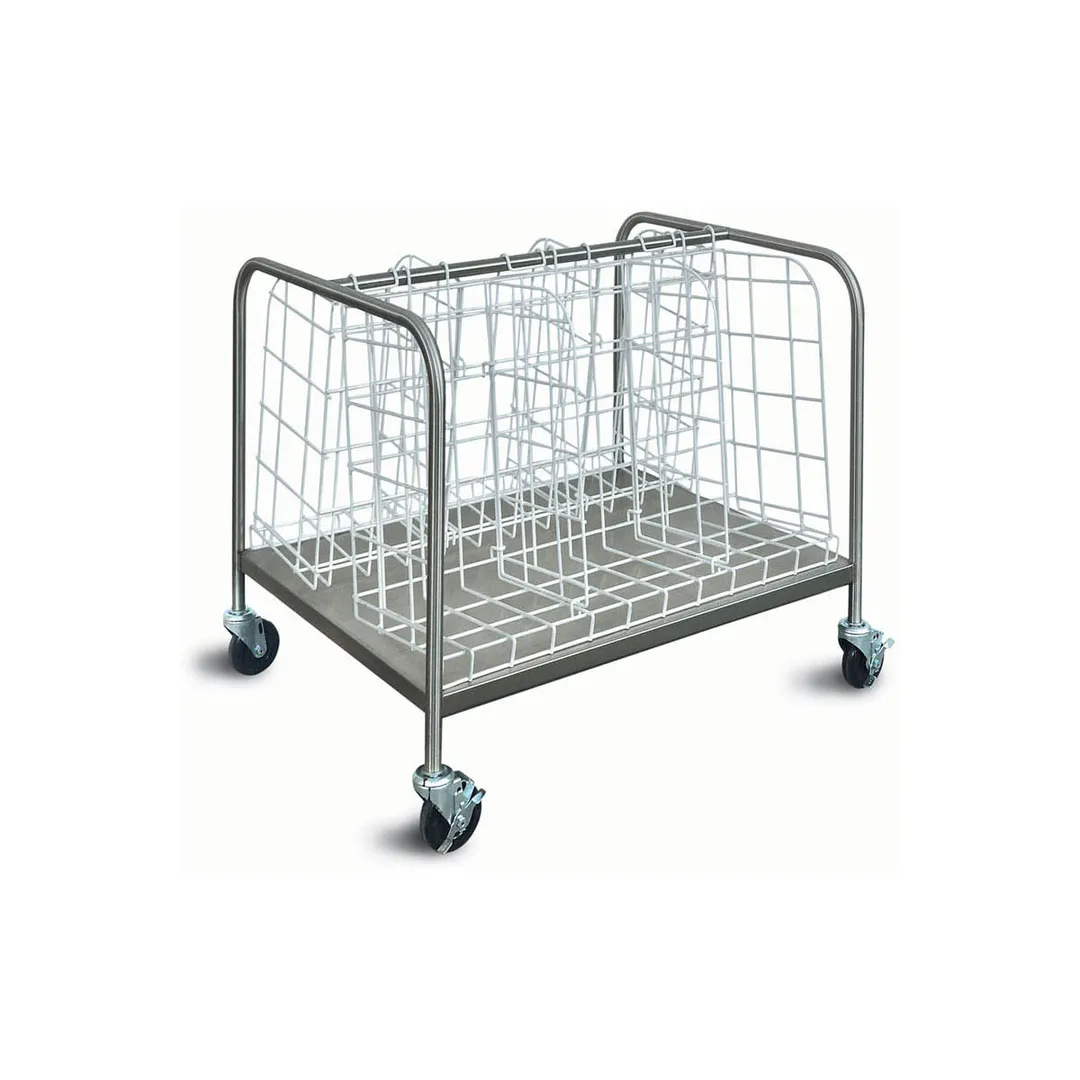 Piper Products 339-3486 Stainless Steel Dish Cart, 17.5x34, Single Shelf, Silver