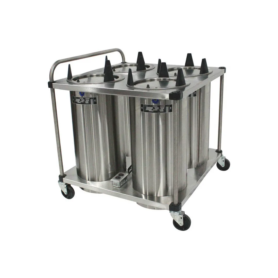 Piper Products 4ATGH8 Heated Dish Dispenser, Open Tubular Frame, Mobile Design