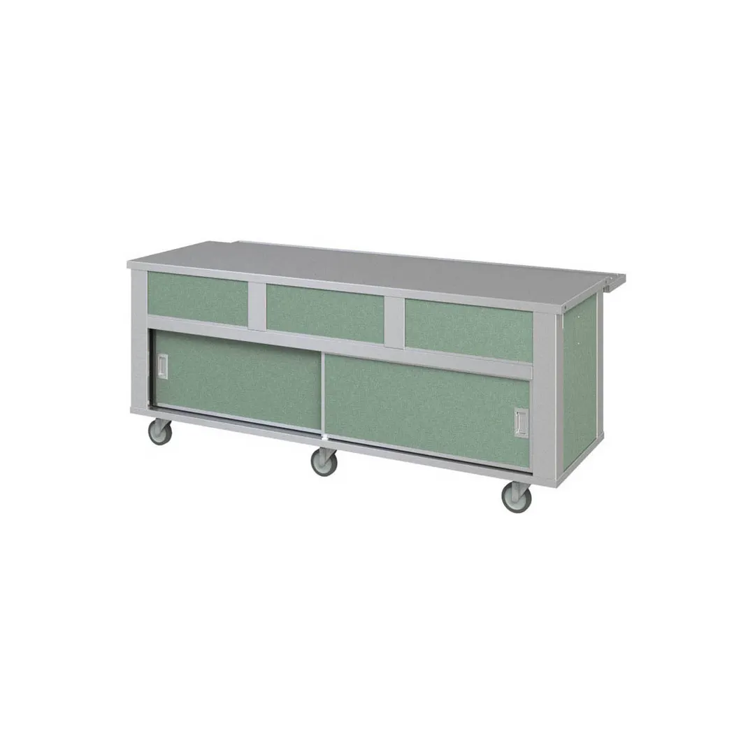 Piper Products 6-ST 88" Elite Utility Serving Counter, Mobile Modular, Open Cabinet Base