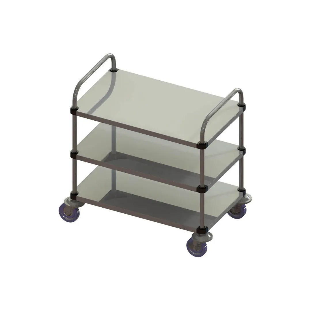 Piper Products 715-3 Stainless Steel 3 Shelves Utility Cart 