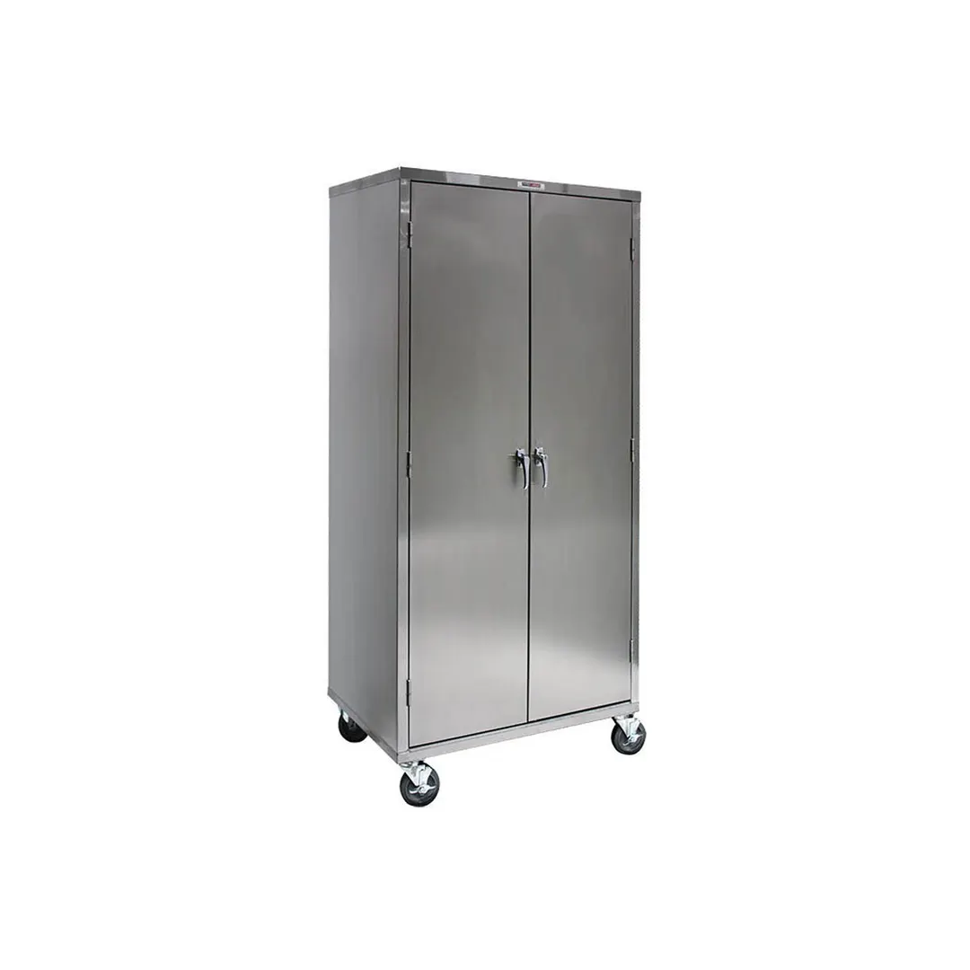 Piper Products 7773 Stainless Steel Storage Cabinet w / (4) Shelves, Hinged Doors, No Base - 36" W x 24" D x 72" H