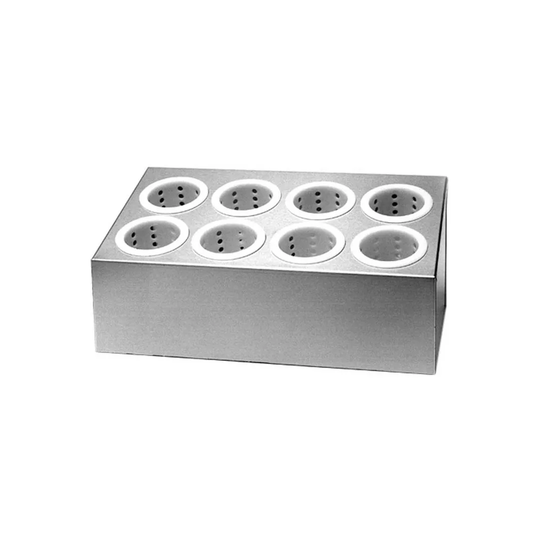 Piper Products A-8 Silverware Dispenser, 8‑Compartment Stainless Steel, 8 Hole Organizer Flatware