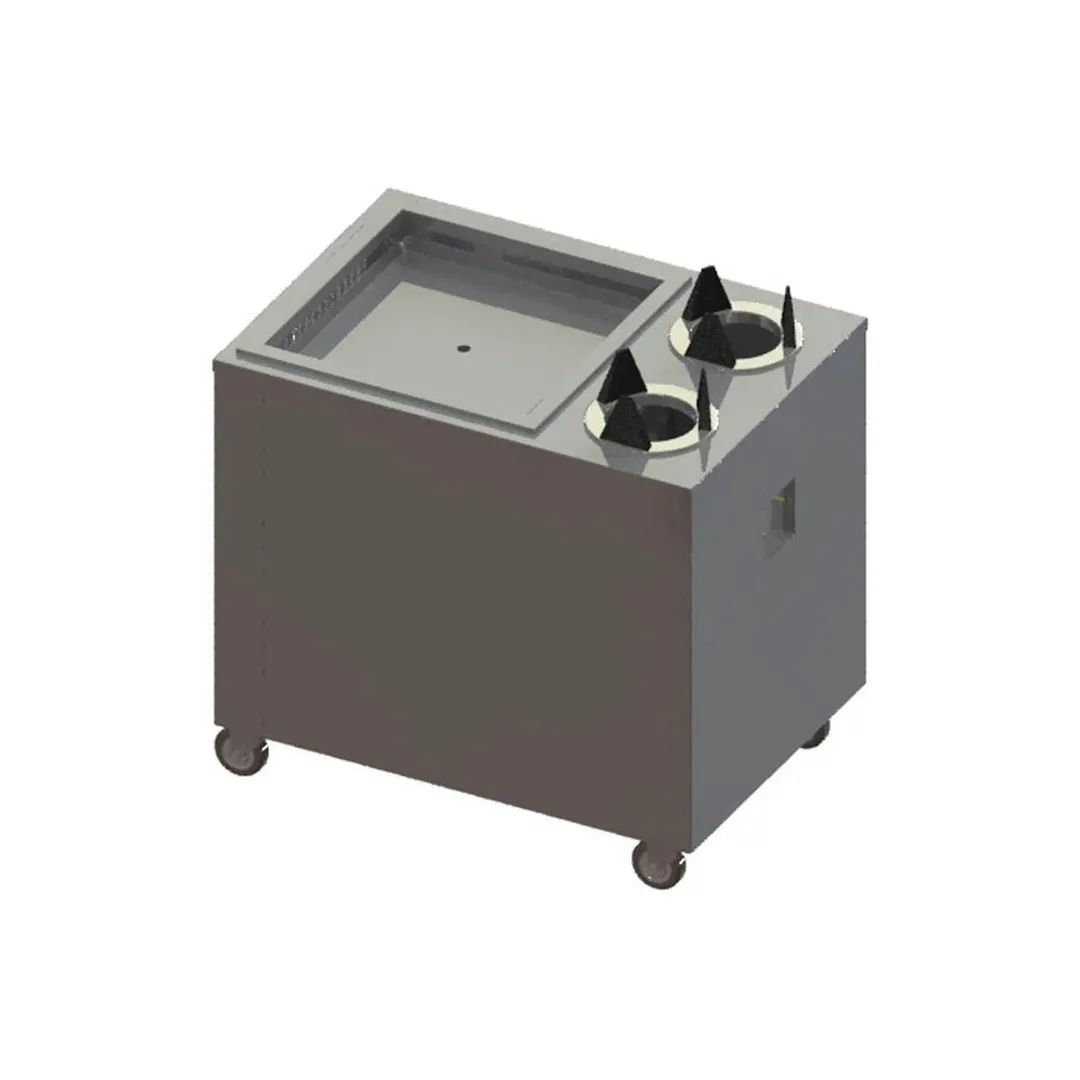 Piper Products ACS-STH-1020 Stainless Steel Mobile Heated Cup & Saucer Dispenser for 10" x 20" Racks