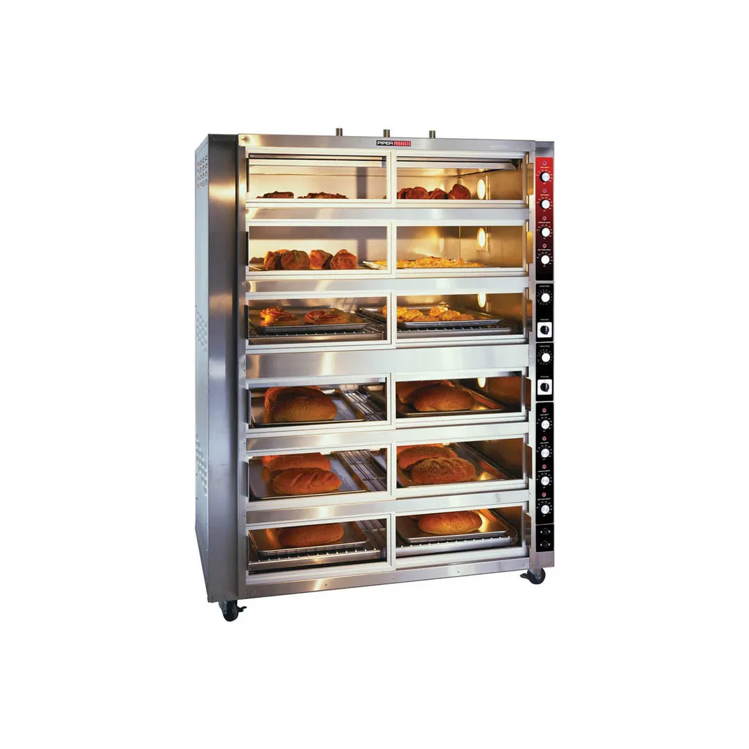 Piper Products DO-12-G 55" Electric Six-Deck Hearth-Type Oven w/ 12-Pan Capacity, Glass Doors