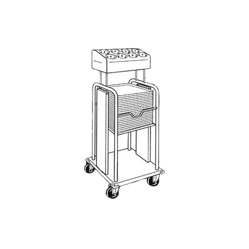 Piper Products PTS/1622MO Mobile Tray & Silverware Dispenser w/ 8 Cylinders, Single Stack