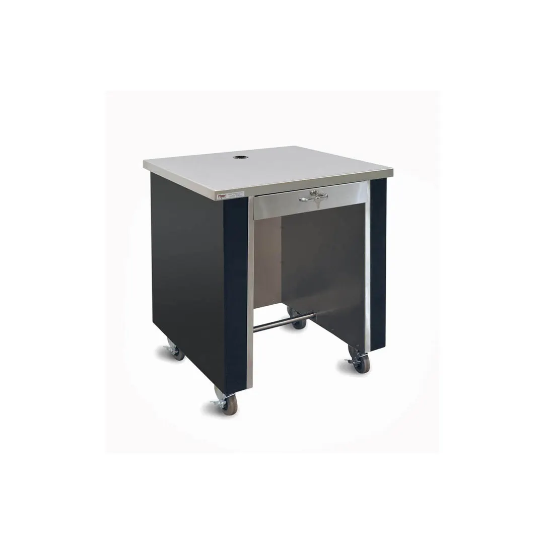 Piper Products R2-CS Reflections Cashier Stand, 36"L x 30"W x 36"H, Stainless Steel Top, Mobile Modular Design with Drawer & Lock, F.R.P Body