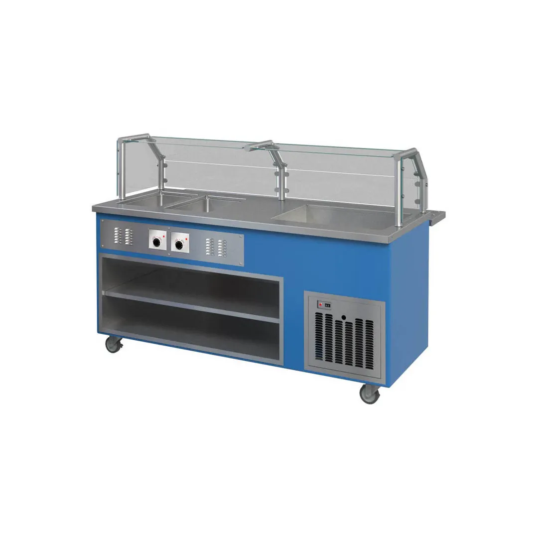 Piper Products R2H-3CM 74" Reflections Serving Counter, (2) Hot wells (3) Pan Refrigerated Cold Pan