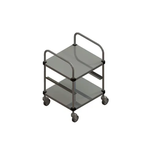 Piper Products R470 Stainless Steel Dishwasher Rack Cart, 5-Rack 20x20, 30-39 Height, Silver
