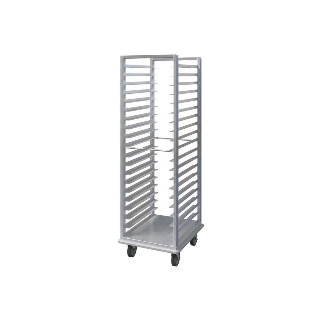Piper Products RIA64-1826-18 18 Pan Aluminum Front & Rear Load Roll-In Refrigerator Rack w/ 3" Bottom Load Slides