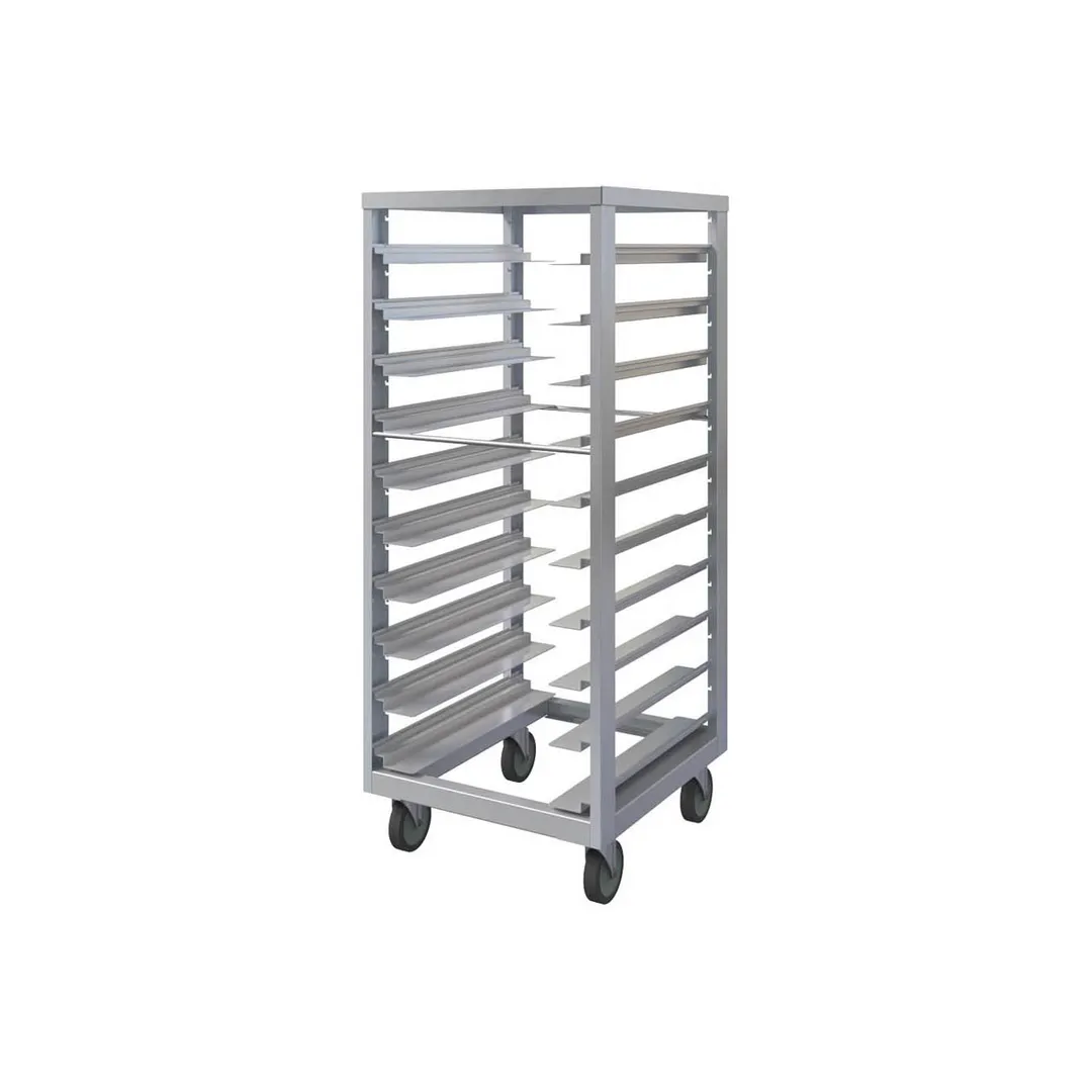 Piper Products RIU58-10 10 Pan Full Height Aluminum Mobile Universal Guide Roll-In Racks w/ 4-7/8" Bottom Load Slides
