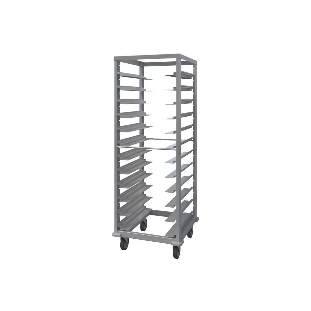 Piper Products RIU69-12 12 Pan Full Height Aluminum Mobile Universal Guide Roll-In Racks w/ 4-7/8" Bottom Load Slides