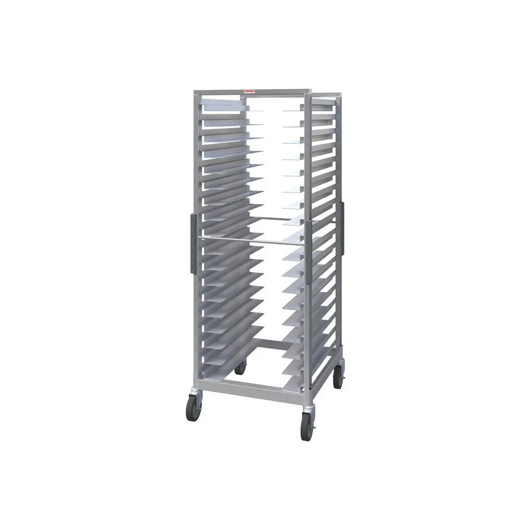 Piper Products UW66-18 18 Tray Aluminum End Load Universal Wide Angle Guide Rack