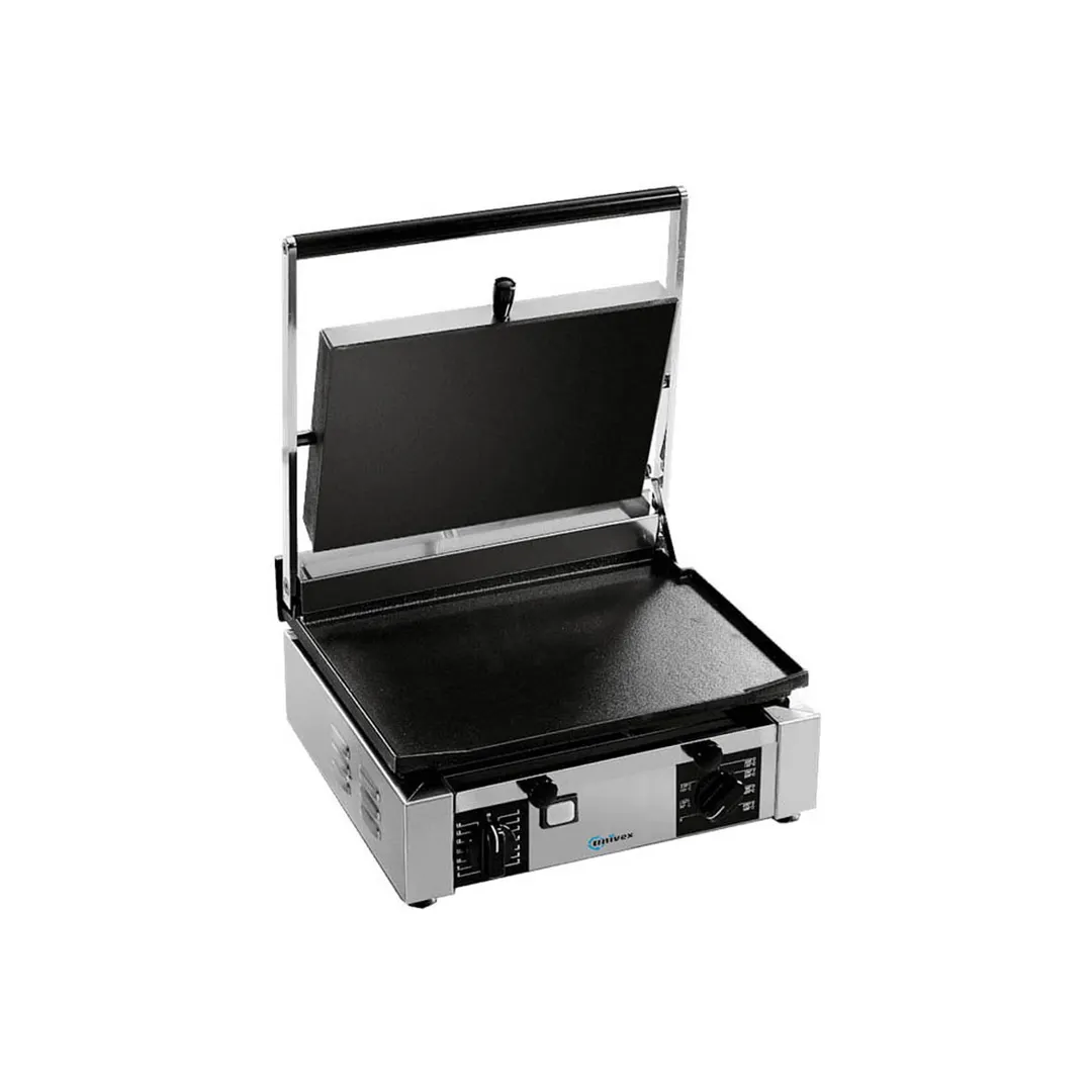 Univex PPRESS1.5F Single Cast Iron Panini Press Grill w/ Smooth Plates, 120V