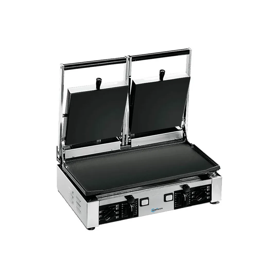 Univex PPRESS2F Double Cast Iron Panini Press Grill w/ 20" x 10" Smooth Plates, 220V