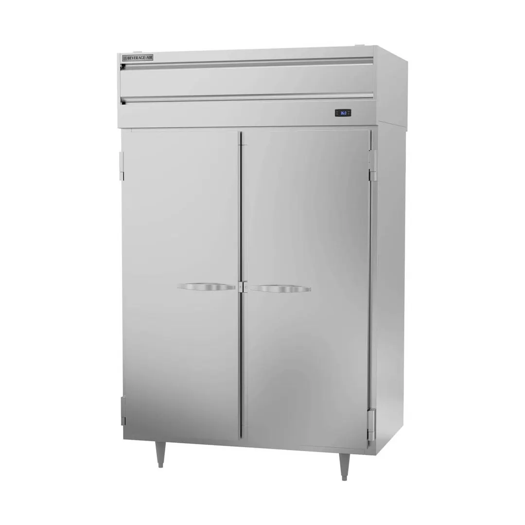 Beverage Air PRD2HC-1AS 52" 2-Section Pass-Thru Refrigerator w/ 4 Solid Full Doors, Top Mounted, 48.3 cu. ft.