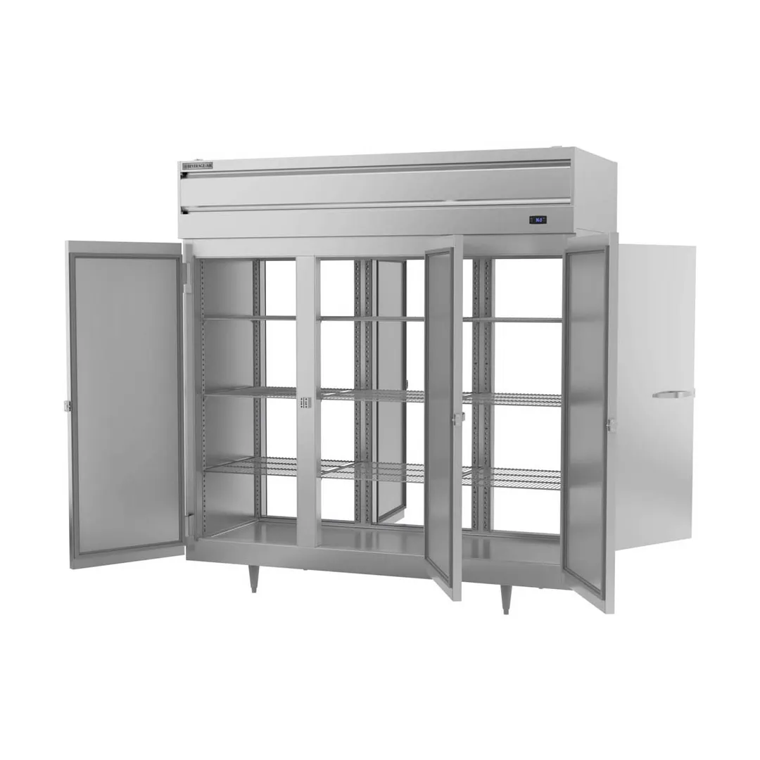 Beverage Air PRD3HC-1AS 78" 3-Section Pass-Thru Refrigerator w/ 6 Solid Full-Doors, Top Mounted, 74 cu. ft.