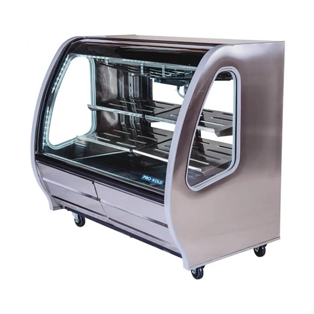Pro-Kold DDC 60 SS 56" Curved Refrigerated Deli Display Case