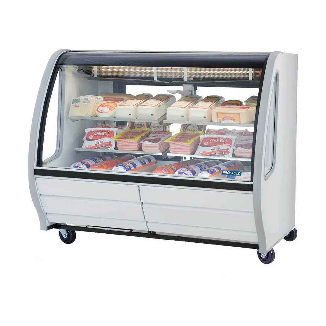 Pro-Kold DDC 60 SS 56" Curved Refrigerated Deli Display Case