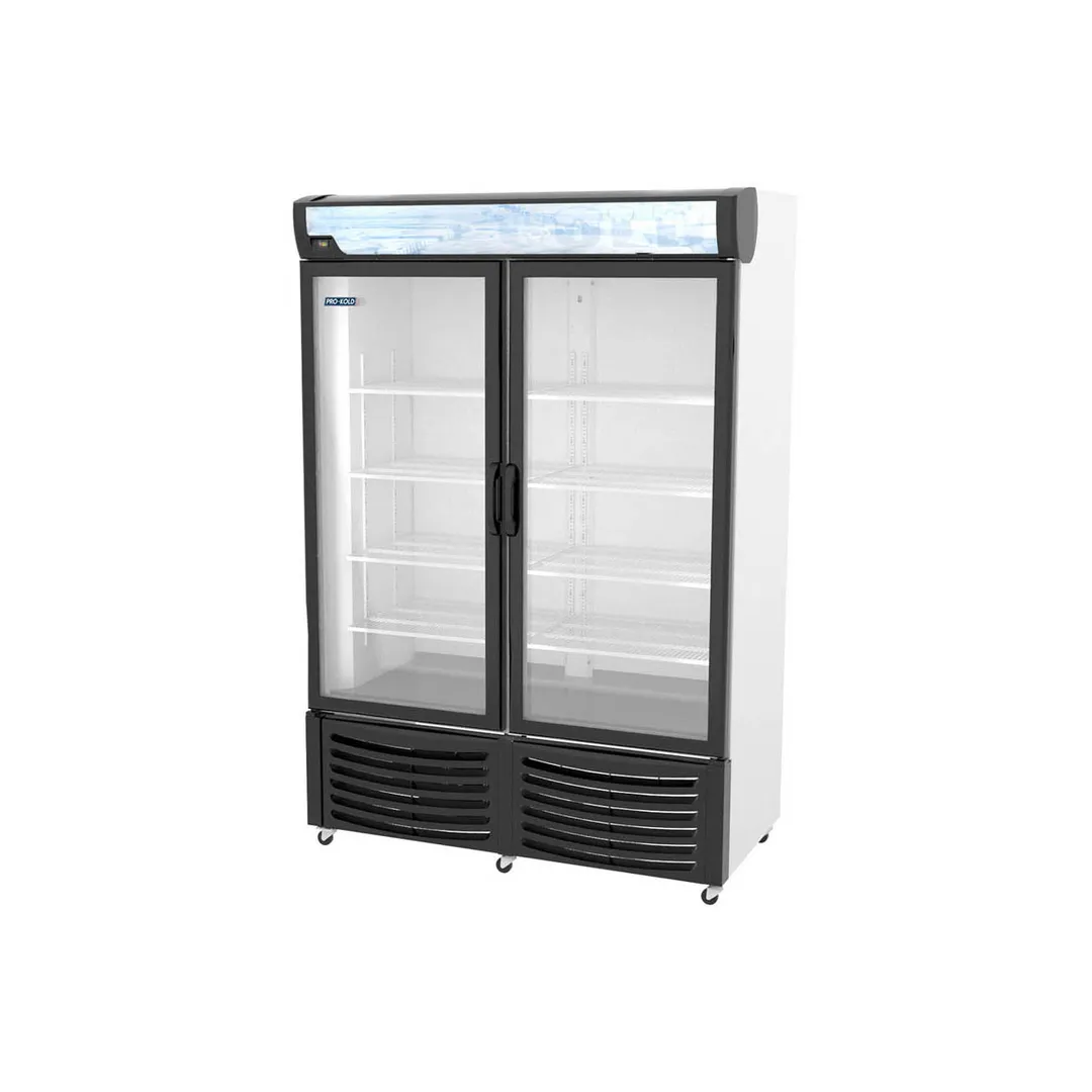 Pro-Kold DURF 32W 40" 2 Glass Door Freezer Merchandiser in White, 32 cu. ft.