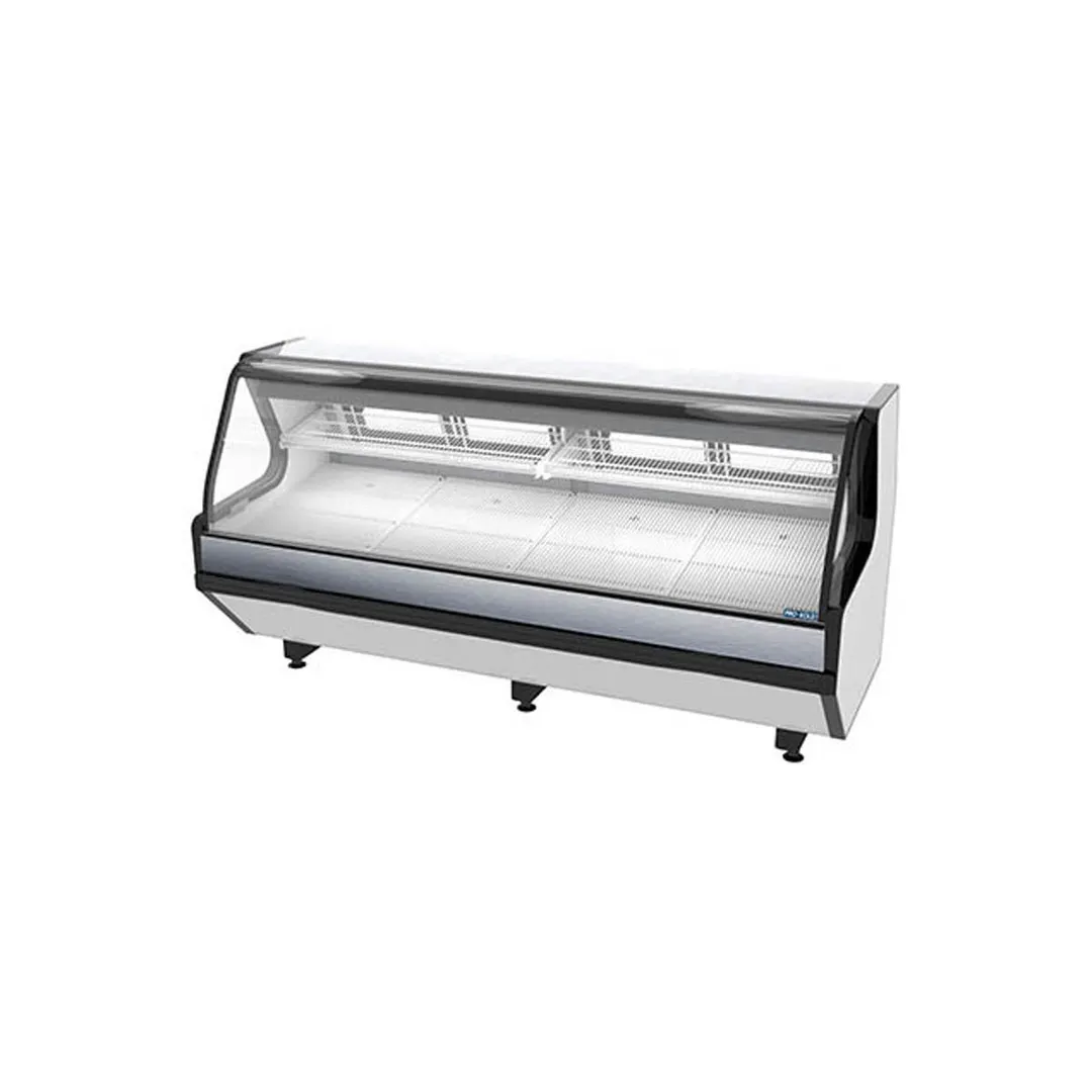 Pro-Kold MCRU 100 W 99" Double Duty Curved Refrigerated Meat Display Case, Remote