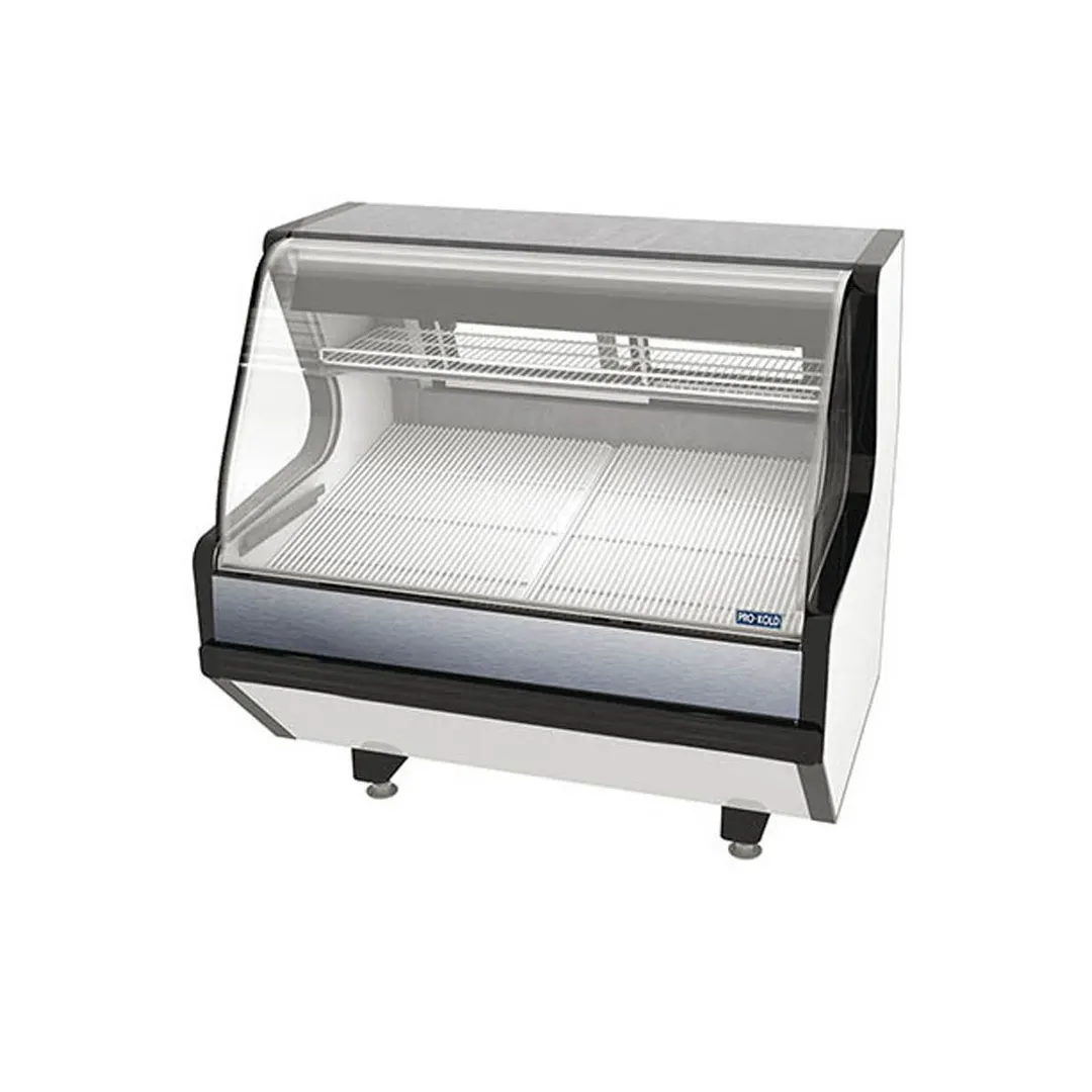 Pro-Kold MCRU 52 W 51" Double Duty Curved Refrigerated Meat Display Case, Remote