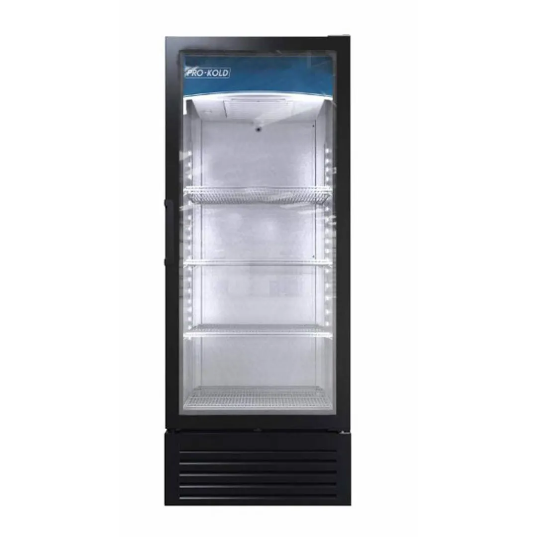 Pro-Kold  VC 12 26" 1-Section Glass Door Merchandiser Refrigerator in Black, 7.87 cu. ft.