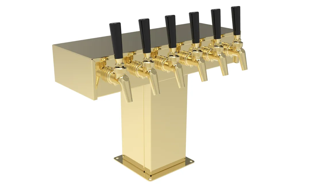 Perlick 4006-6BTF2 Tee Draft Beer Dispensing Tower, 12-1/8" Faucet Clearance