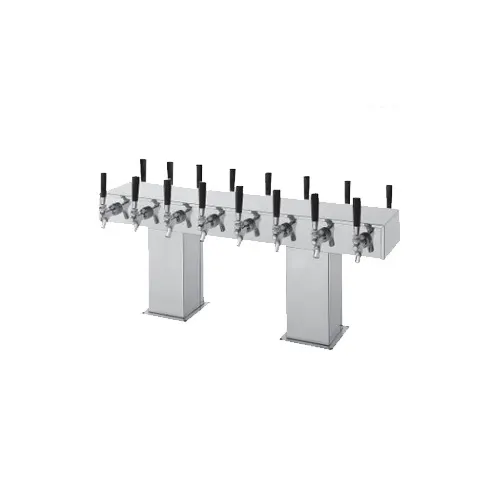 Perlick 4006-8BX8B4 Back-to-Back Bridge Tee Draft Beer Dispensing Tower, 13-1/4" Faucet Clearance