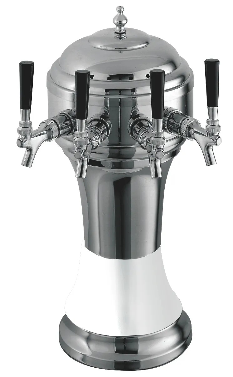 Perlick 4056WH5BPC Roma Draft Beer Dispensing Tower, 5 Faucets