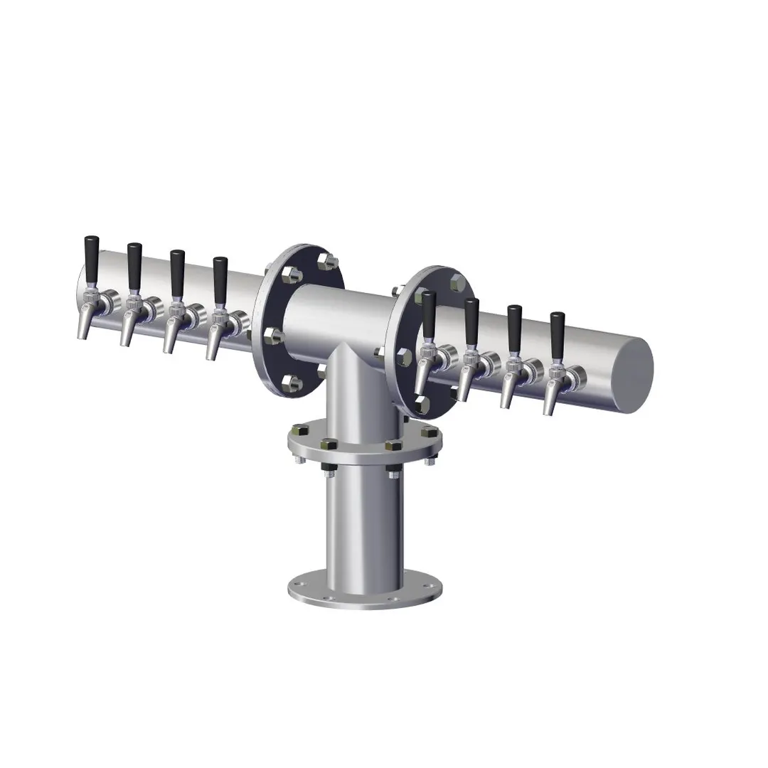 Perlick 4061-8 TEE Shaped Brew-Pipe Draft Beer Dispensing Tower, 8 Faucets