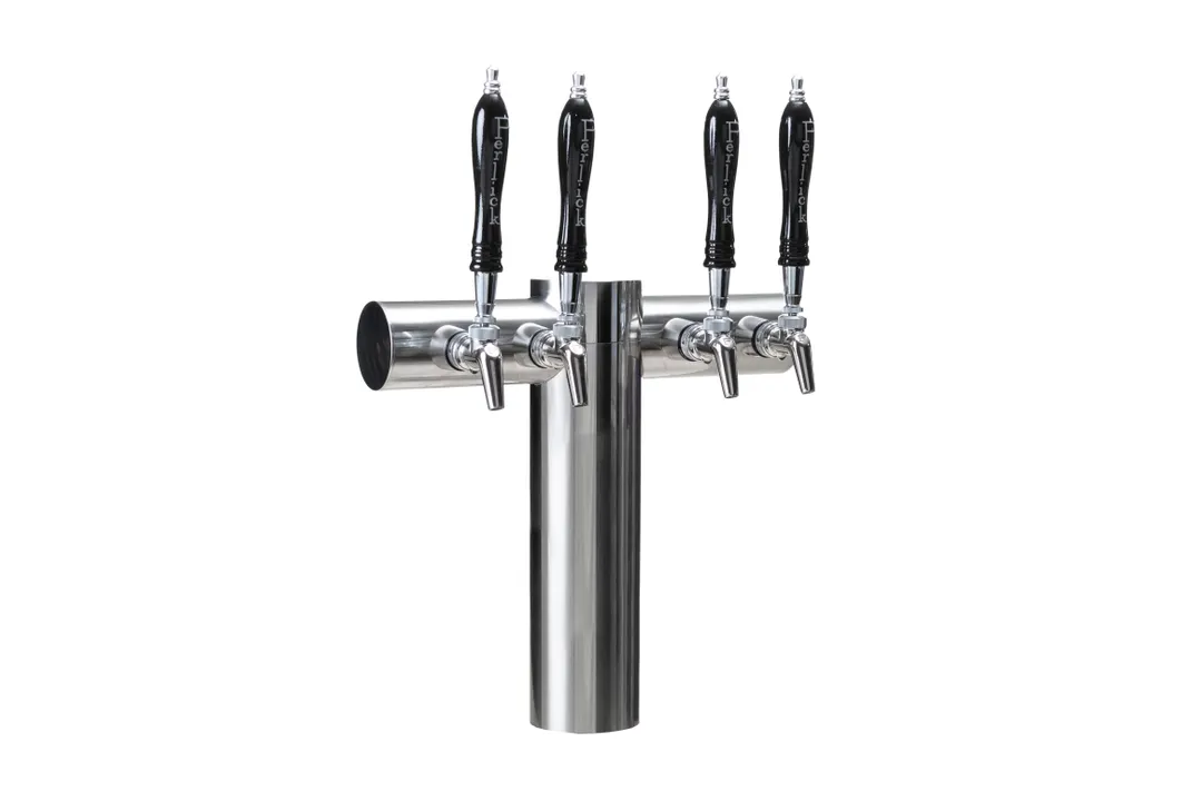 Perlick 4073-8PO-SS Avenue T-Pipe Draft Beer Dispensing Tower, 8 Faucets
