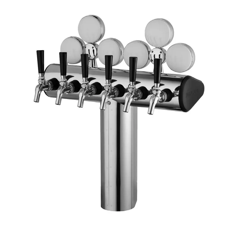 Perlick 66500P-4BIM Illuminated Winged Tee Draft Beer Dispensing Tower, 4 Faucets
