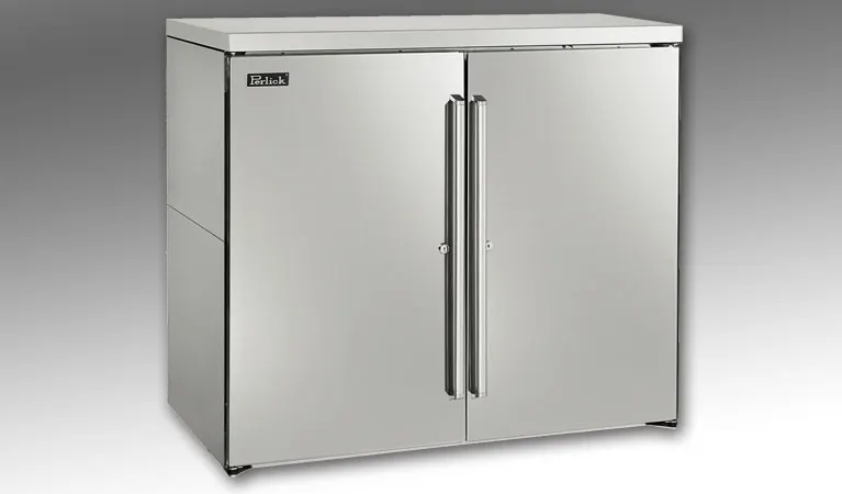 Perlick BBRN40 Refrigerated Back Bar Cabinet w/ 12 Cu Ft Capacity, 2 Solid Doors, Floor Drain