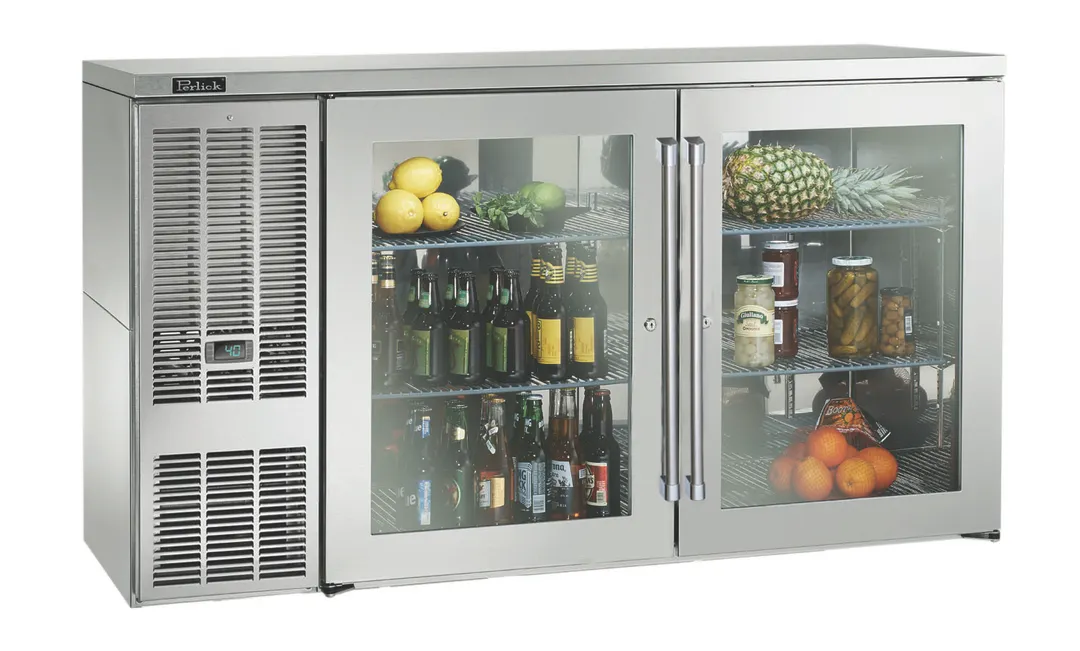 Perlick BBS60 Refrigerated Back Bar Cabinet w/ 16 Cu Ft Capacity, 2 Solid Doors, Digital, 120V