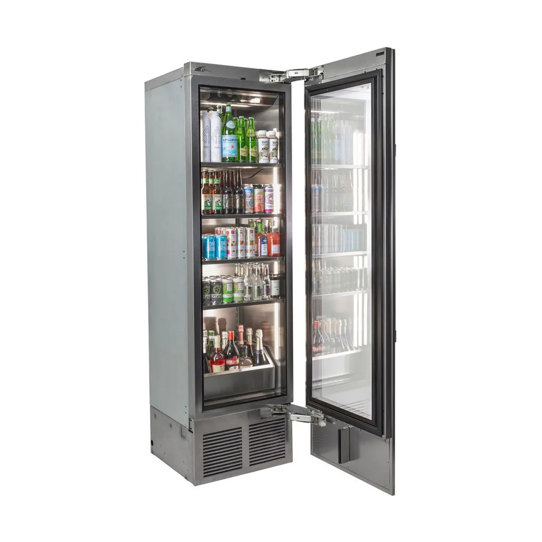 Perlick CC24B-2-4LL 12.6 cu ft Glass Door Refrigerator, Stainless Steel, 4 Shelves, LED Light, R600a
