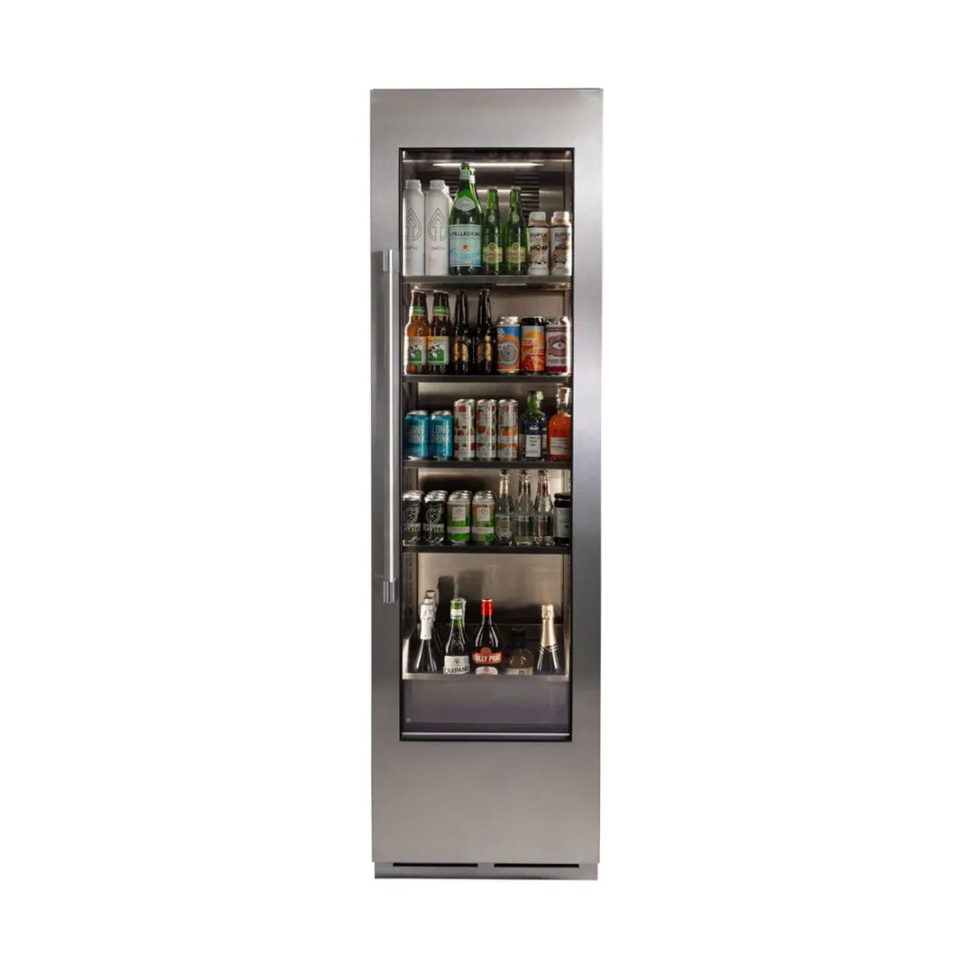 Perlick CC24B-2-4RL Column Refrigerator, 12.6 cu ft, 23" W x 84" H, Glass Door, LED, R600a, 115V