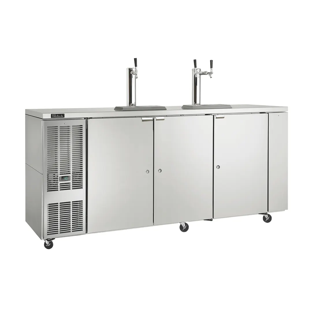 Perlick DDC92 92" Draft Beer Cooler, 4 Half‑Barrel Capacity, 1/4 HP, R290, Auto Defrost, NSF