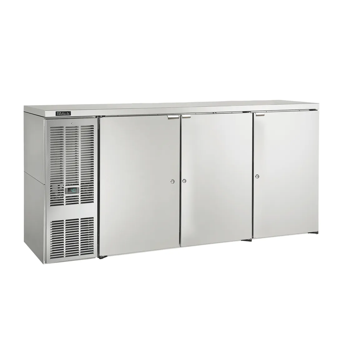Perlick DDS84 84" Draft Beer Cooler, 4 Half-Barrel, 73" Stainless, 1/4 HP R290, 33-40°F, Auto Defrost