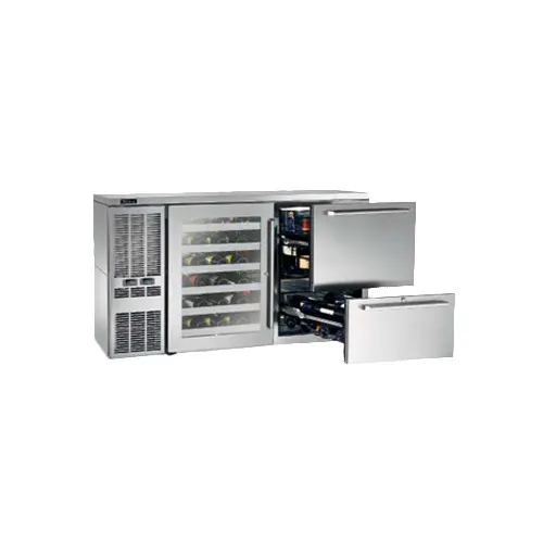 Perlick DZS60 Refrigerated Back Bar Cabinet w/ 15 Cu Ft, 2 Solid Doors, Digital Thermostat