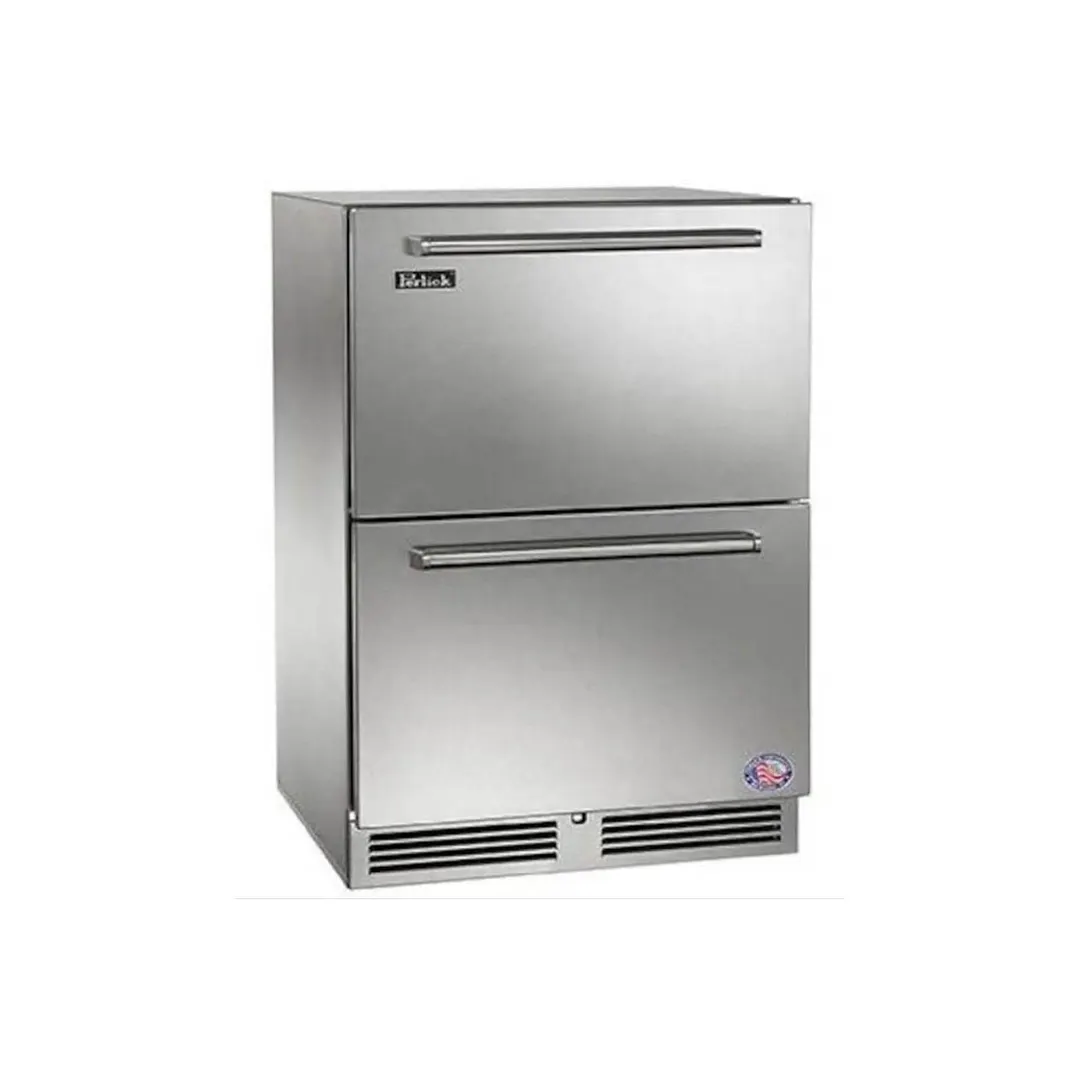 Perlick HB24RS-SD-STK 23 7/8" Undercounter Refrigerator, (1) Section & (2) Drawers