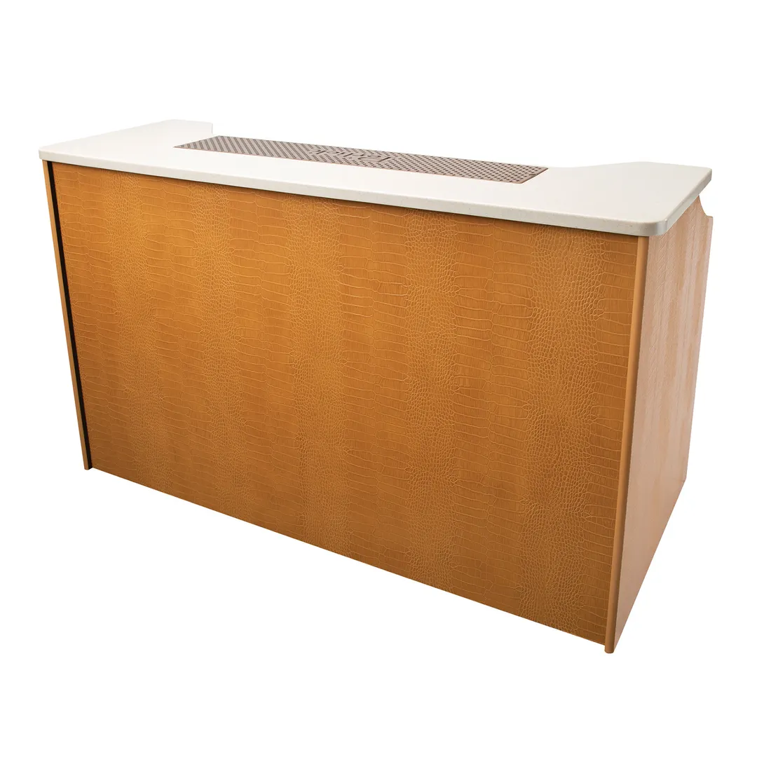 Perlick MOBS-66LE-TC-VS-001 Toffee Crocodile Leather 70"  Mobile Bar  With Drainboard