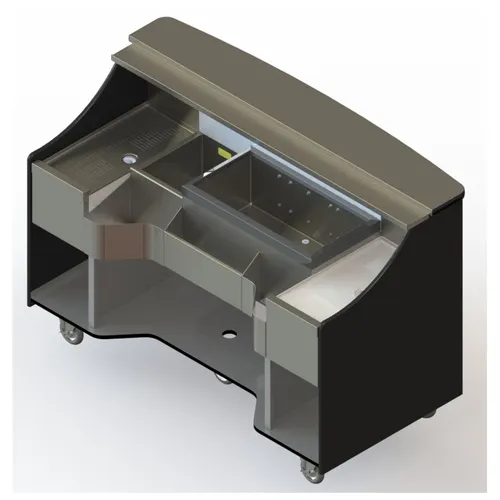 Perlick MOBS-66TE Signature 66" Stainless Steel Mobile Bar with Ice Chest 