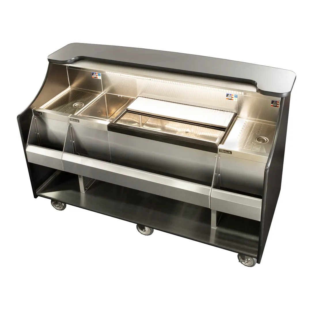 Perlick MOBS-66TS 66" Stainless Steel Mobile Bar with Ice Chest