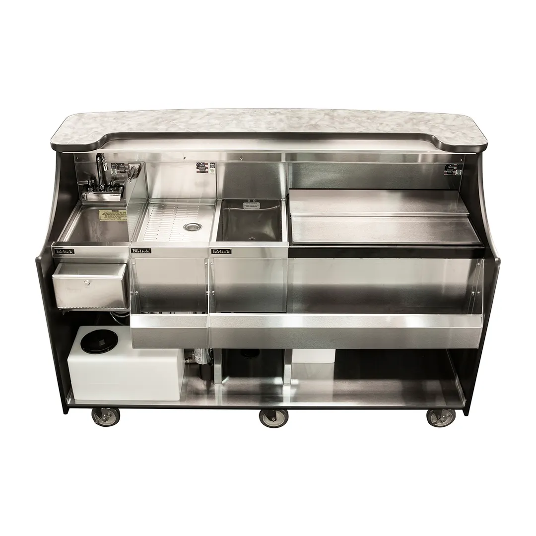 Perlick MOBS-66TS-S 66" Stainless Steel Mobile Bar with Ice Chest and Sink