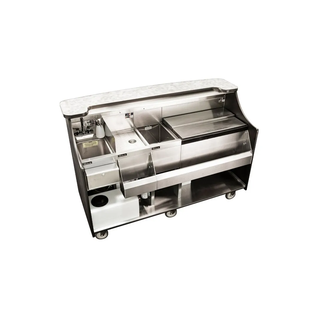 Perlick MOBS-66TS-S 66" Stainless Steel Mobile Bar with Ice Chest and Sink