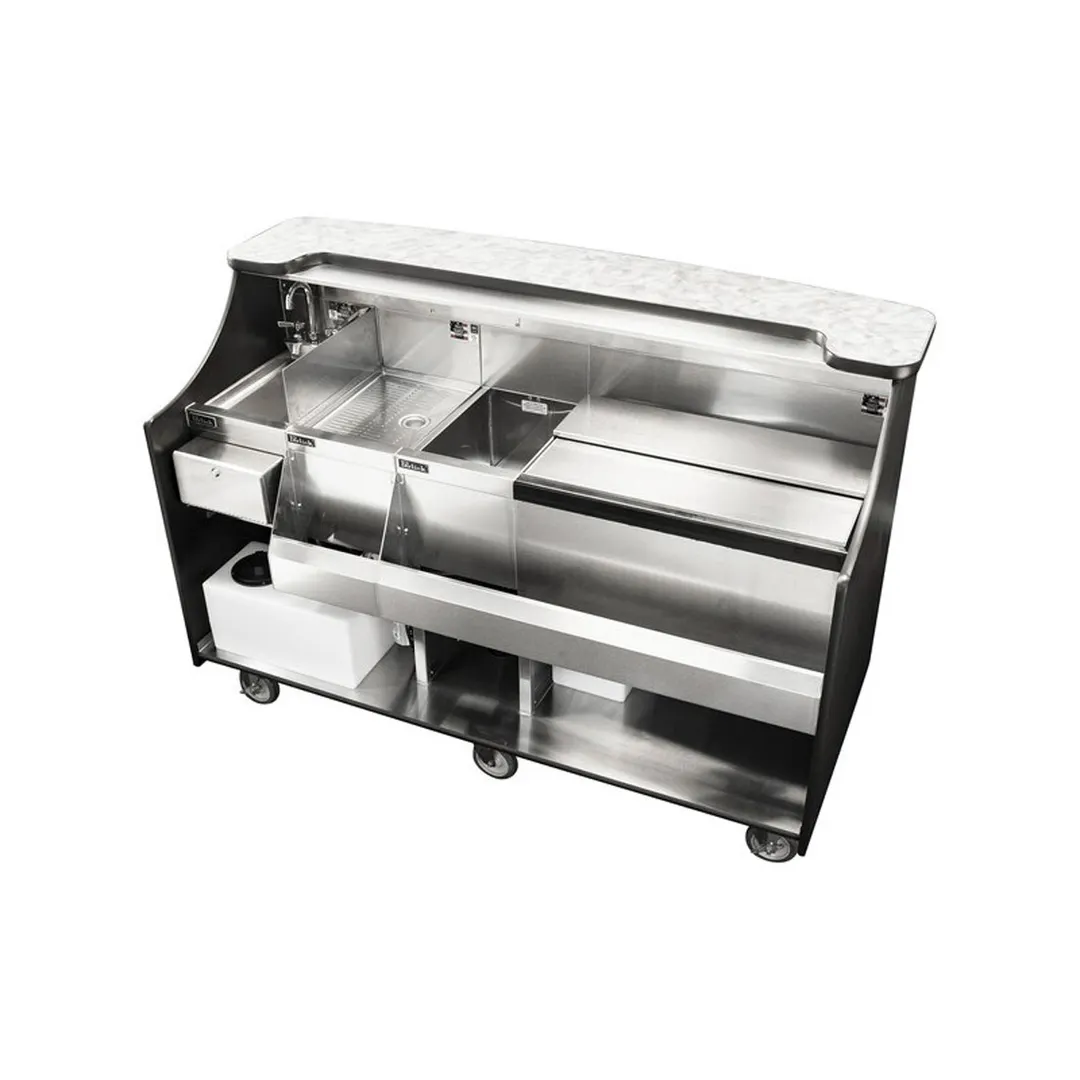 Perlick MOBS-66TS-S 66" Stainless Steel Mobile Bar with Ice Chest and Sink