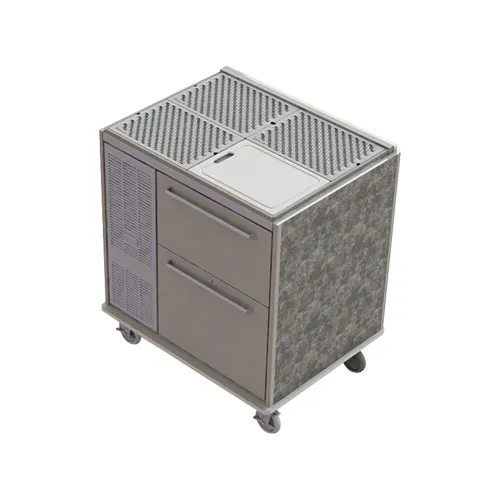 Perlick MOBS-BBS36C - Mobile Refrigerated Bar Cabinet, drainboard top, (2) drawers, laminated exterior